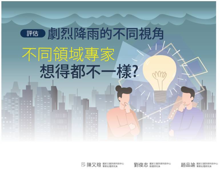 評估劇烈降雨的不同視角，不同領域專家想得都不一樣?
